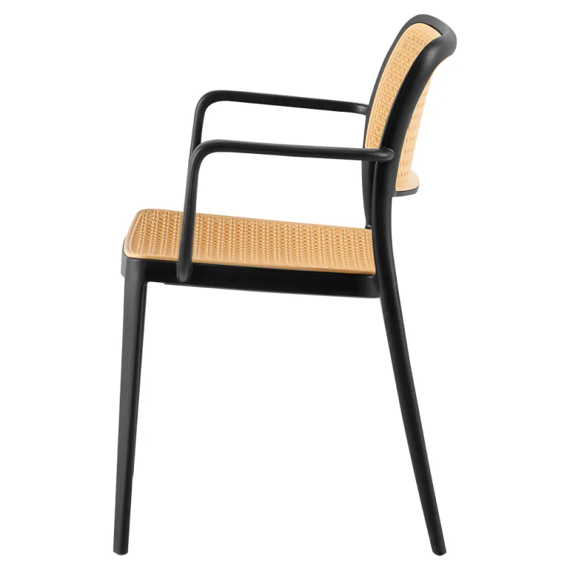 Stohovateľná stolička, čierna/béžová, RAVID TYP 2