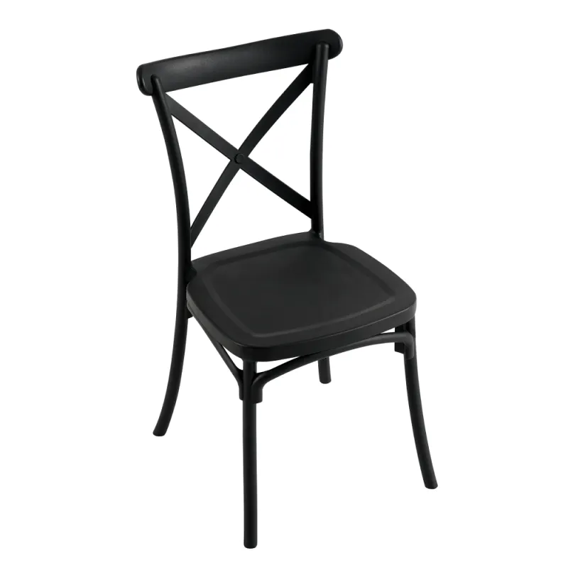 Stohovateľná stolička, čierna, SAVITA