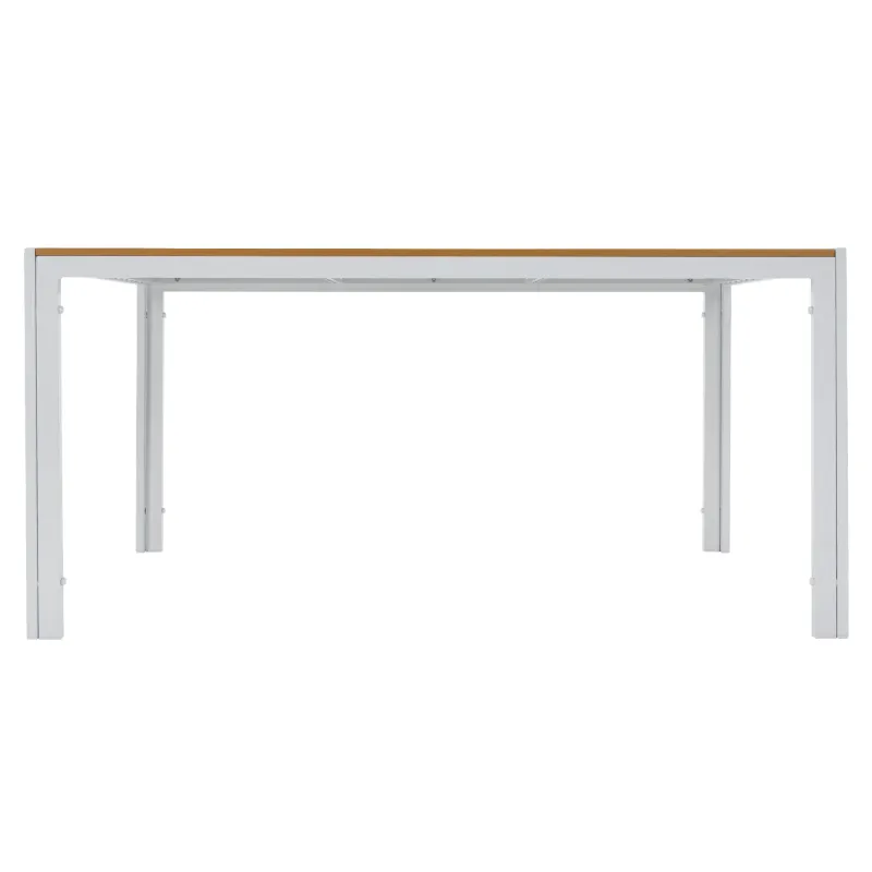 Záhradný stôl, biela oceľ/dub, BONTO