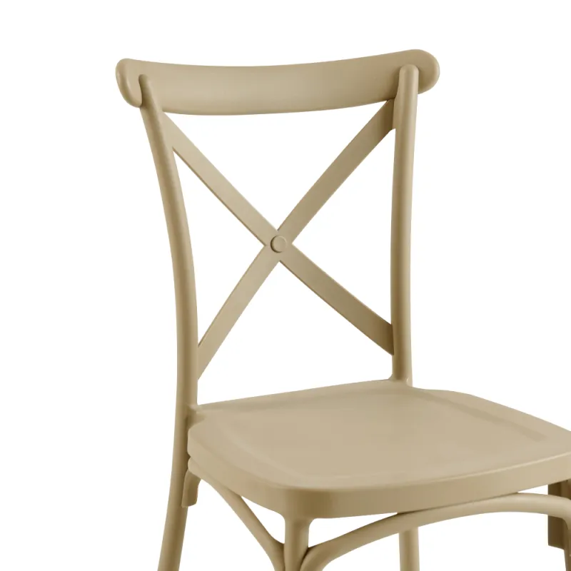 Stohovateľná stolička, sivohnedá, SAVITA