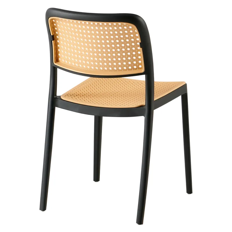Stohovateľná stolička, čierna/béžová, RAVID TYP 1