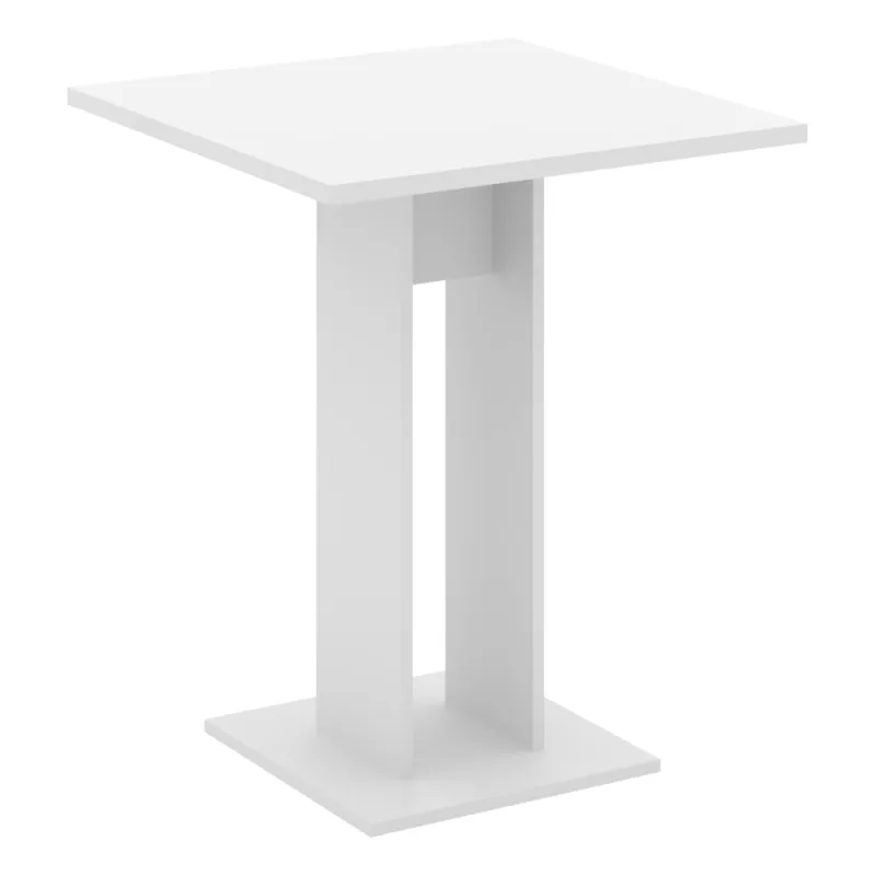 Jedálenský stôl, biela, 67,5x67,5 cm, EVERET