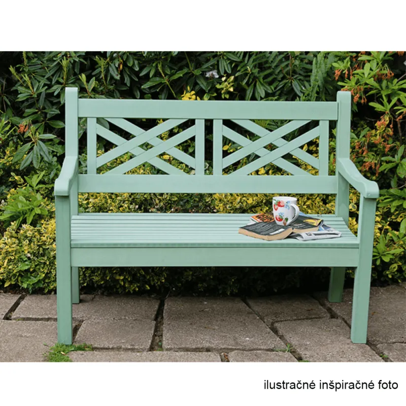 Drevená záhradná lavička, neo mint, 124 cm, FABLA