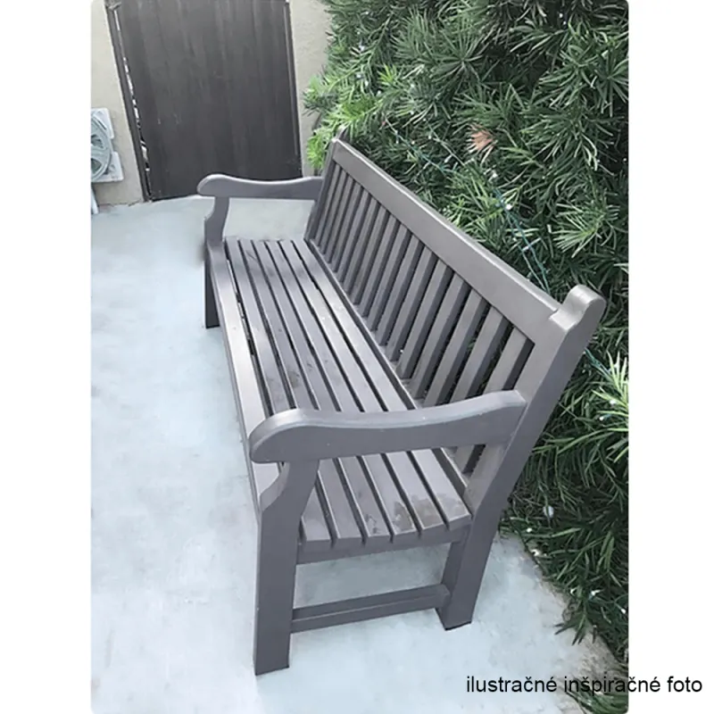 Drevená záhradná lavička, sivá, 124 cm, KOLNA