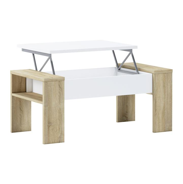 Konferenčný stolík, dub sonoma/biela, PULA