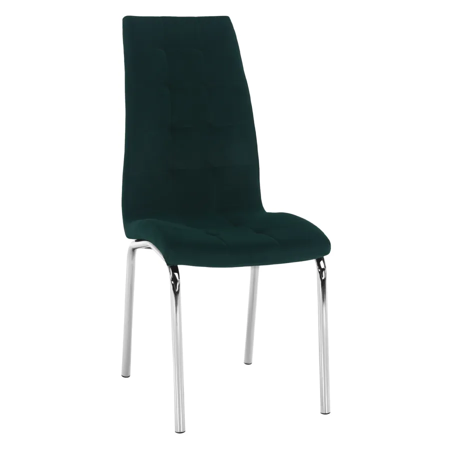 Jedálenská stolička, smaragdová Velvet látka/chróm, GERDA NEW