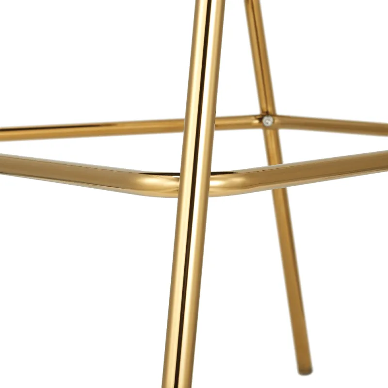 Dizajnová barová stolička, béžová Velvet látka/gold chróm zlatý, DASMIN TYP 2
