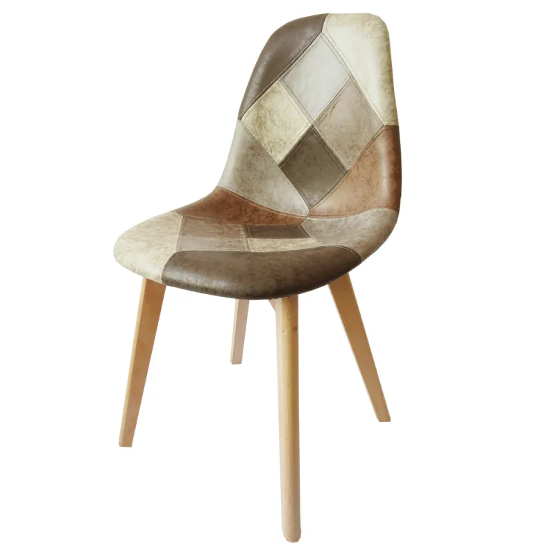 Jedálenská stolička, patchwork/buk, SALEVA