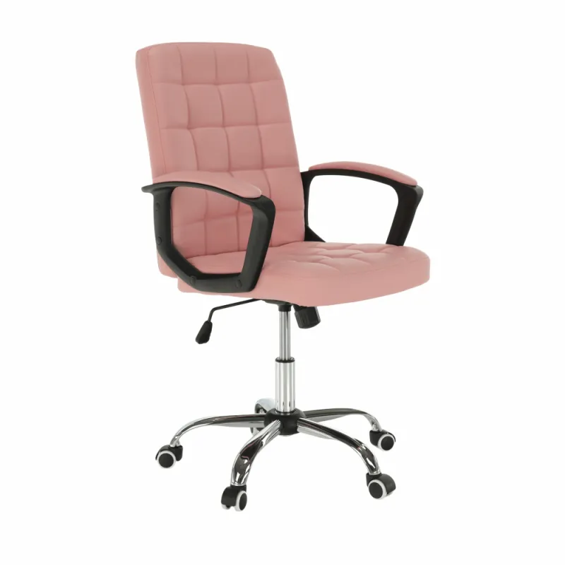 Kancelárske kreslo, ružová ekokoža, RULIS