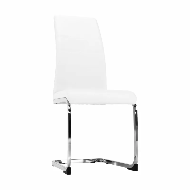 Jedálenská stolička, biela/chróm, VATENA