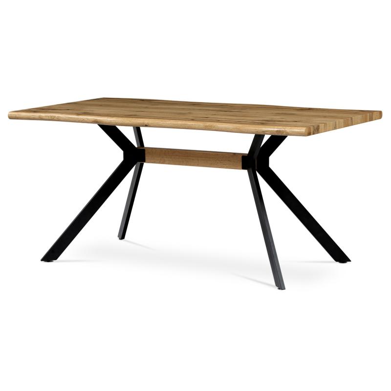 Jedálenský stôl HT-863 OAK, 160x90x76 cm, MDF doska, 3D dekor divoký dub