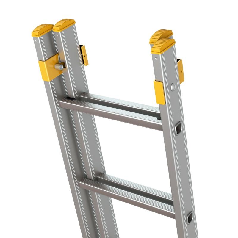ALVE Rebrík hliníkový dvojdielny výsuvný rozšírený 8716 PROFI PLUS FORTE