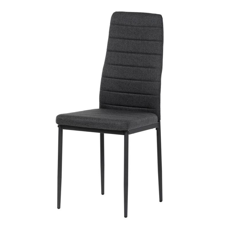 Jedálenská stolička DCL-374 BK2, čierna látka, sivý kov