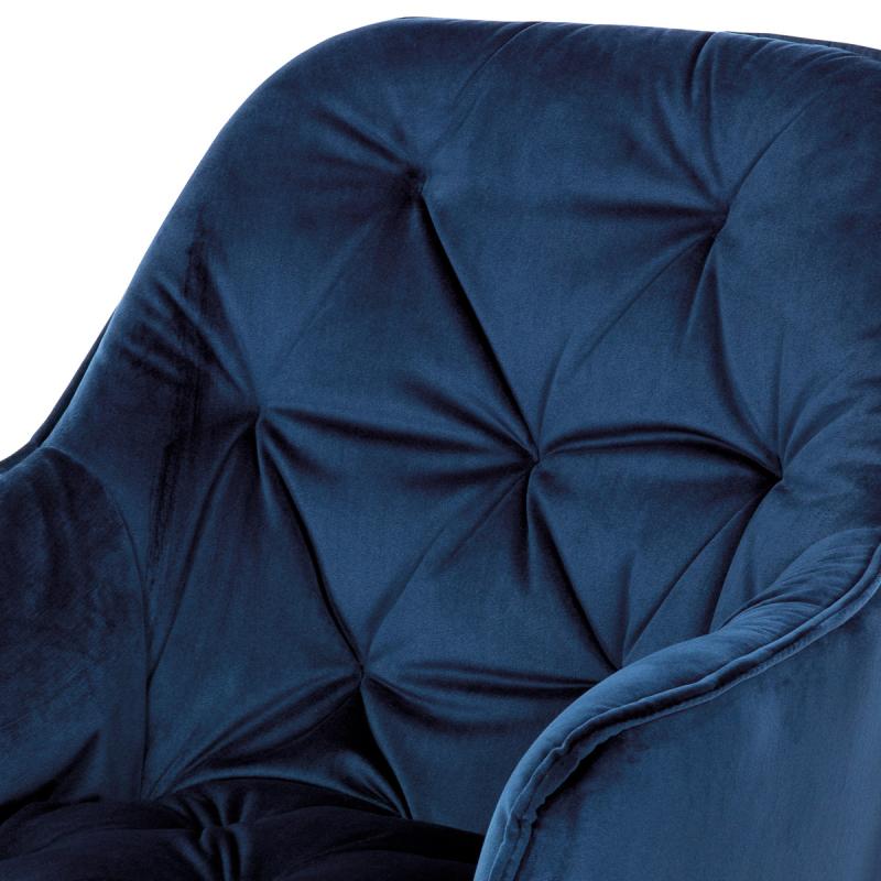 Jedálenská stolička DCH-421 BLUE4, modrá zamatová látka