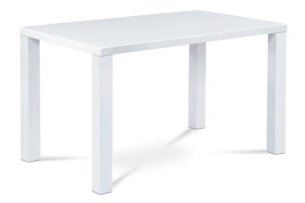 Jedálenský stôl AT-3006 WT, 120x80x76cm, vysoký lesk biely