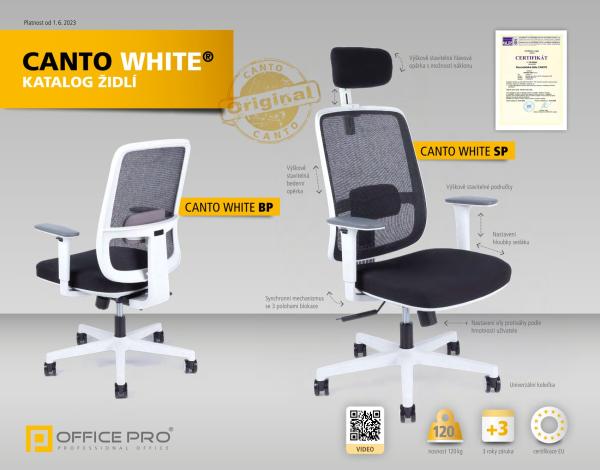 OFFICE PRO Kancelárska stolička CANTO WHITE BP čierna