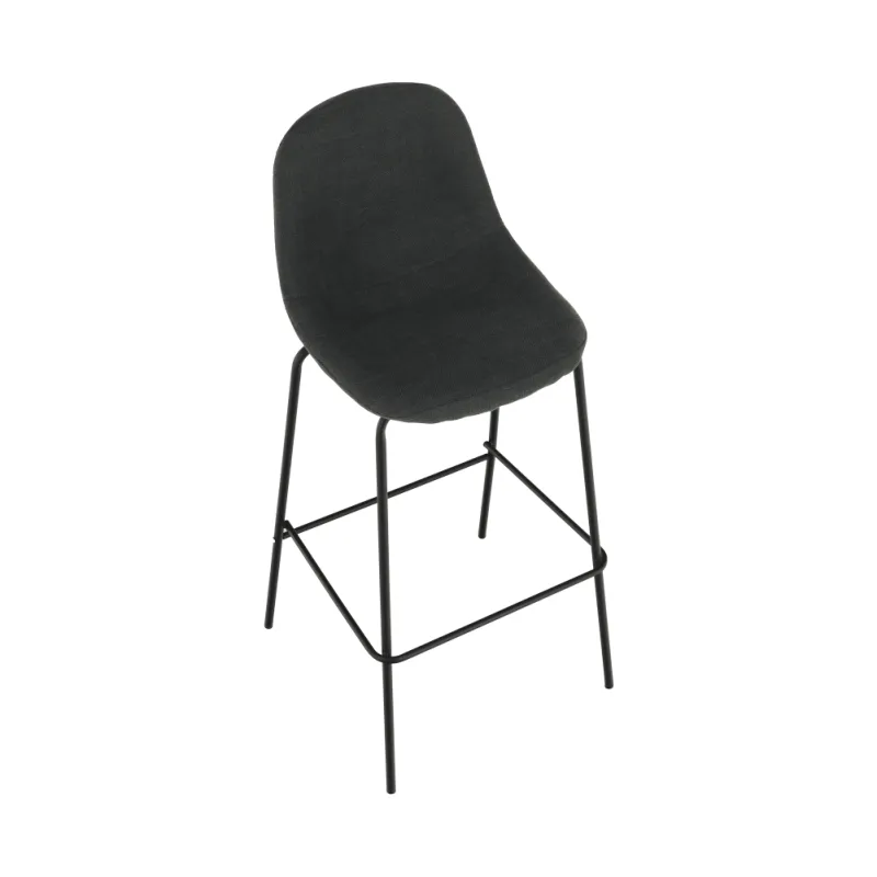 Barová stolička, tmavosivá látka/kov, MARIOLA 2 NEW