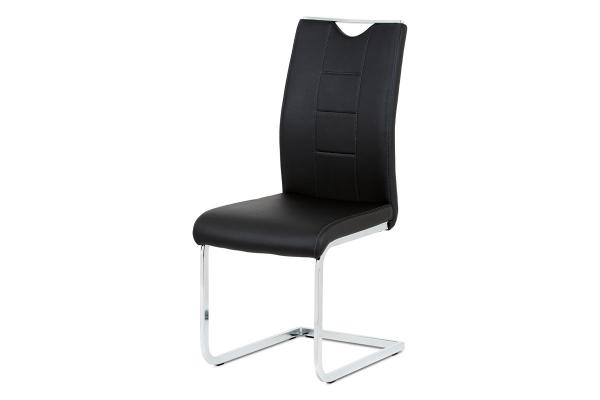 Jedálenská stolička DCL-411 BK čierna koženka / chrom