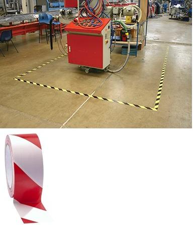 COBA VYZNAČOVACIA výstražná podlahová priemyselná páska 50 mm x 33 m ČERVENOBIELA