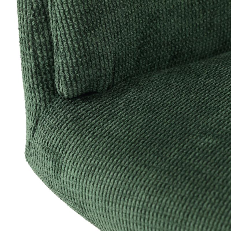 Jedálenská stolička HC-993 GRN2, zelená látka, 180° otočný mechanizmus, čierny kov