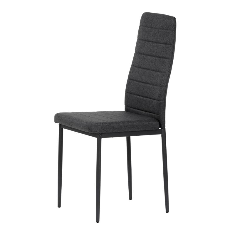 Jedálenská stolička DCL-374 BK2, čierna látka, sivý kov