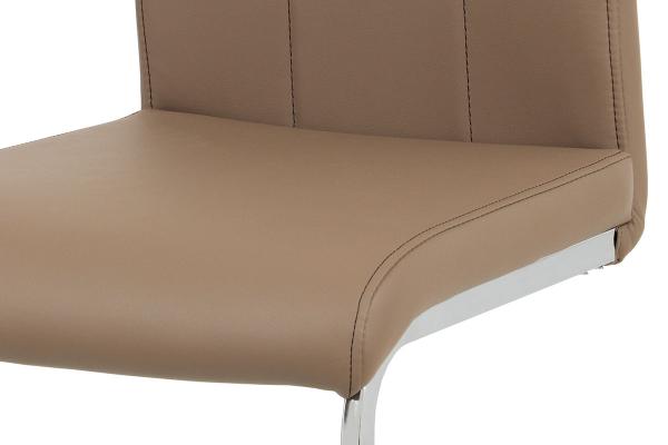 Jedálenská stolička DCL-411 LAT latte koženka / chróm
