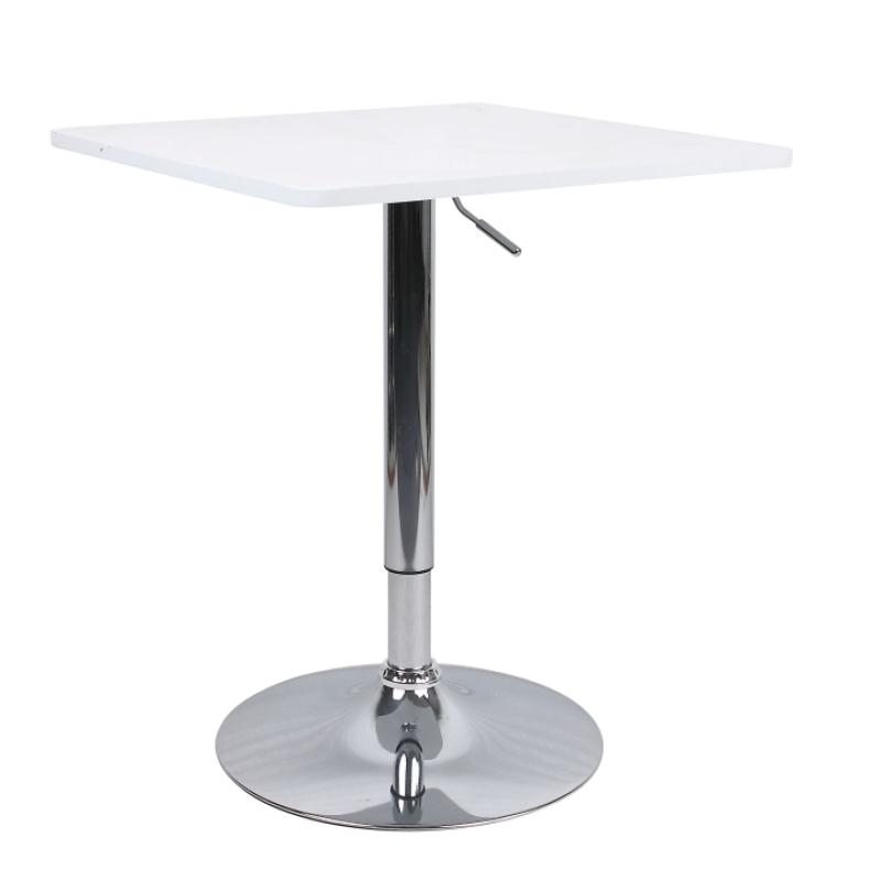 Barový stôl s nastaviteľnou výškou, biela, 60x70-91 cm, FLORIAN 2 NEW