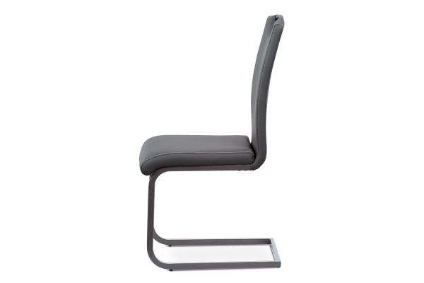 Jedálenská stolička DCL-613 GREY, poťah sivá ekokoža, podnož šedý lak