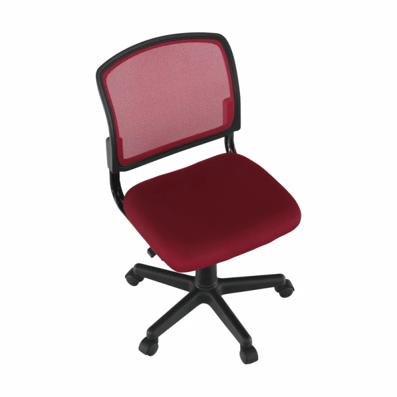 Otočná stolička, tmavočervená/čierna, RAMIZA