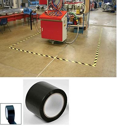 COBA VYZNAČOVACIA výstražná podlahová priemyselná páska 50 mm x 33 m ČIERNA