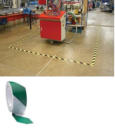 COBA VYZNAČOVACIA výstražná podlahová priemyselná páska 50 mm x 33 m ZELENOBIELA