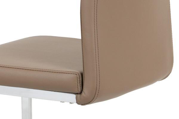 Jedálenská stolička DCL-411 LAT latte koženka / chróm