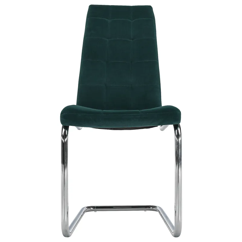 Jedálenská stolička, smaragdová Velvet látka/chróm, SALOMA NEW