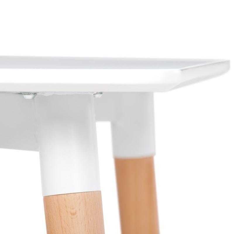 Jedálenský stôl DT-304 WT 120x80x74 cm, MDF / kovový rám - biely matný lak, drevené nohy