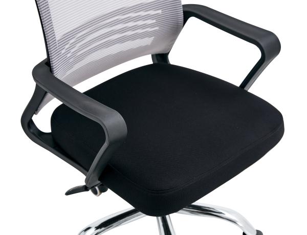 Kancelárska stolička, sieťovina sivohnedá TAUPE/látka čierna, APOLO 2 NEW