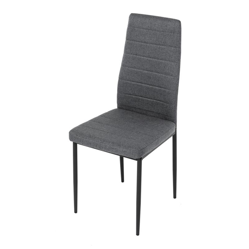 Jedálenská stolička DCL-374 GREY2, šedá látka, sivý kov