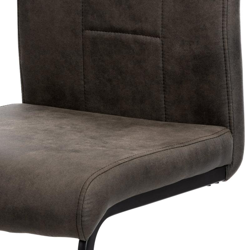 Jedálenská stolička DCL-412 GREY3, poťah sivá látka v dekore vintage kože