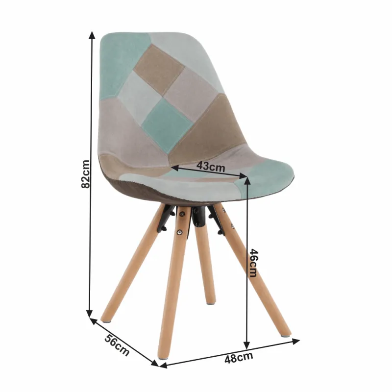 Jedálenská stolička, patchwork mentol/hnedá, GLORIA