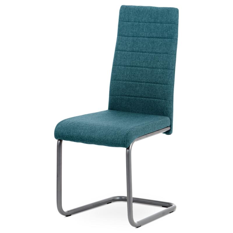 Jedálenská stolička DCL-400 BLUE, sedák modrá látka/nohy antracit