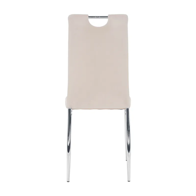 Jedálenská stolička, béžová Dulux Velvet látka/chróm, OLIVA NEW