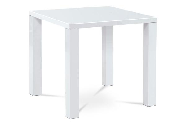 Jedálenský stôl AT-3005 WT, 80x80x76cm, vysoký lesk biely