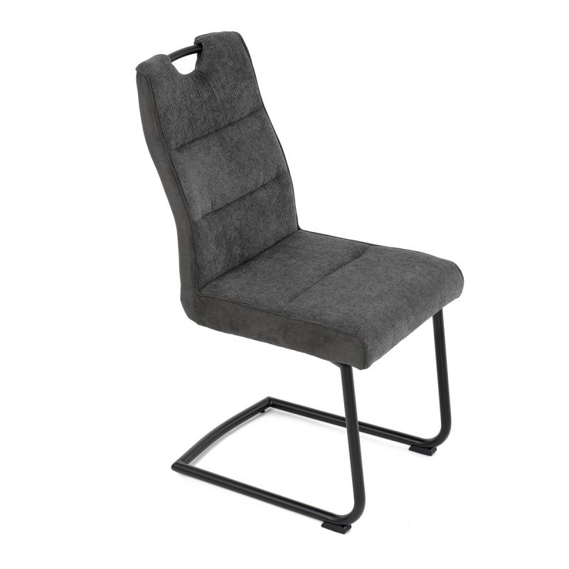 Jedálenská stolička HC-972 GREY2, sivá látka, čierny kov