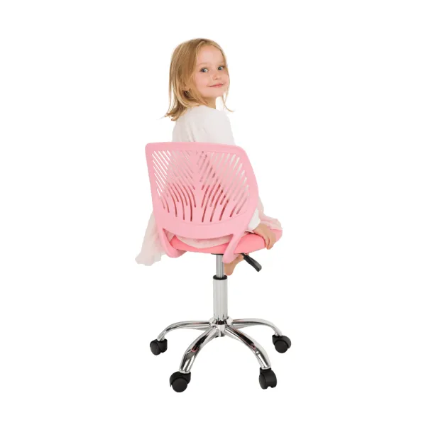 Otočná stolička, ružová/chróm, SELVA