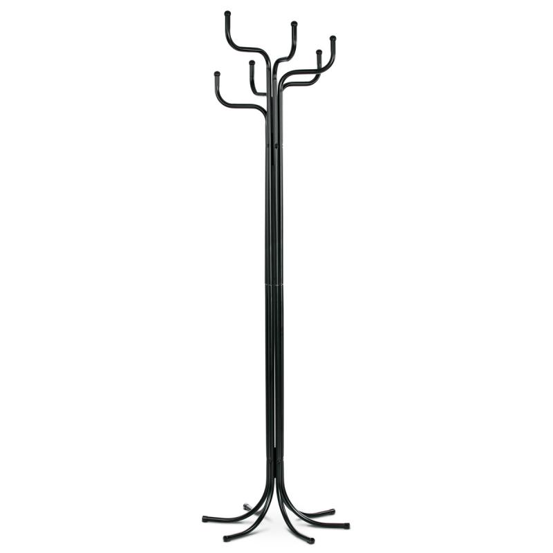 Vešiak stojanový, kovová konštrukcia, čierny matný lak, 83707-06 BK