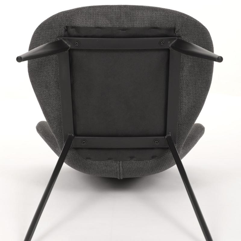 Jedálenská stolička DCL-1031 GREY2, šedá látka, čierna kovová podnož