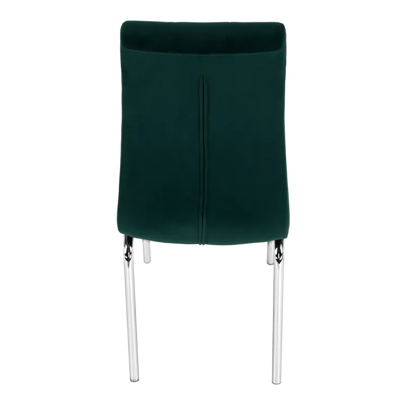 Jedálenská stolička, smaragdová Velvet látka/chróm, GERDA NEW