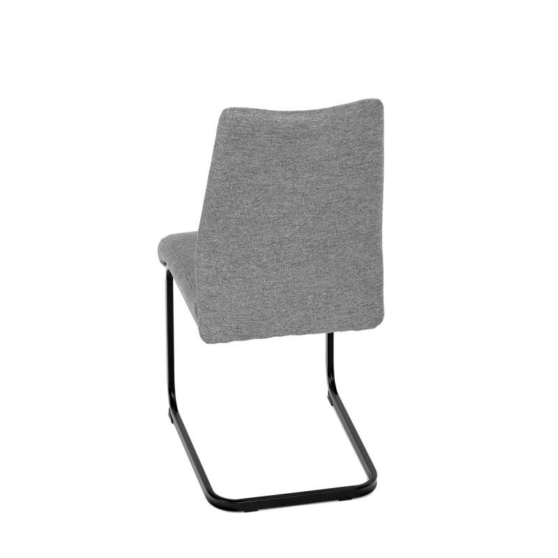 Jedálenská stolička DCL-438 GREY2, strieborná šedá látka, čierne kovové nohy