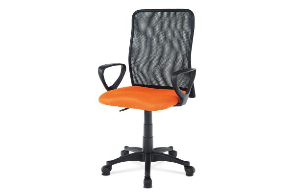 Kancelárska stolička KA-B047 ORA, látka MESH oranžová / čierna